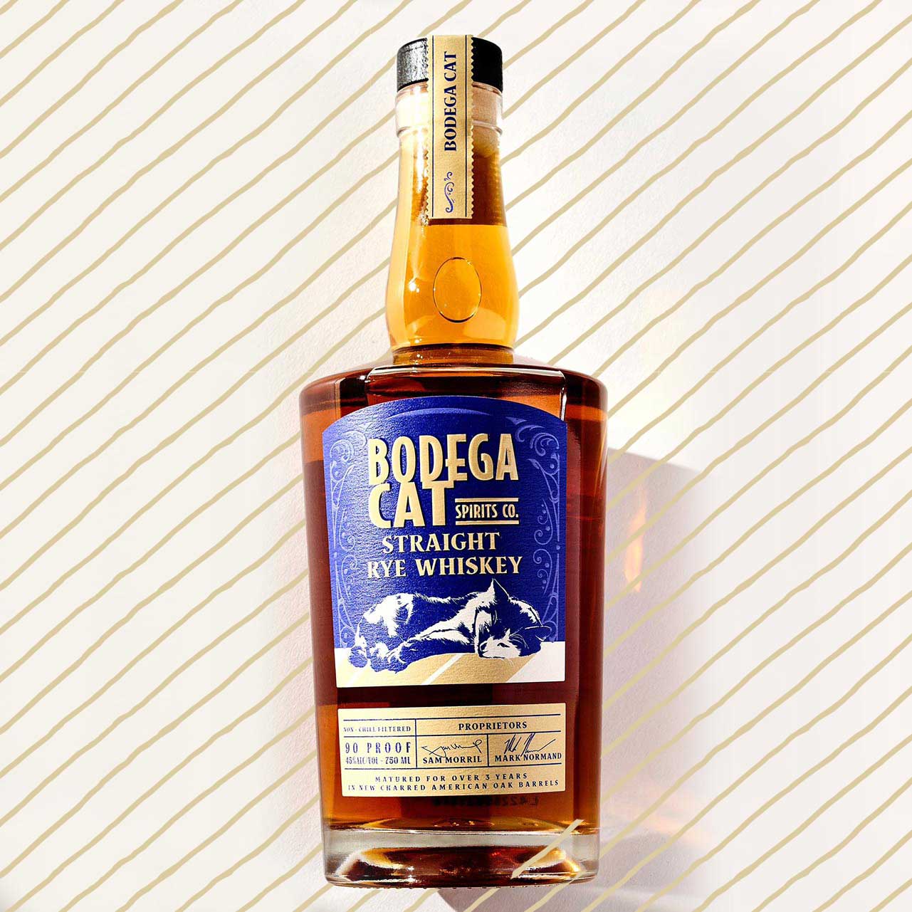 Bodega Cat Straight Rye Whiskey 750ML | 90pf 45% abv