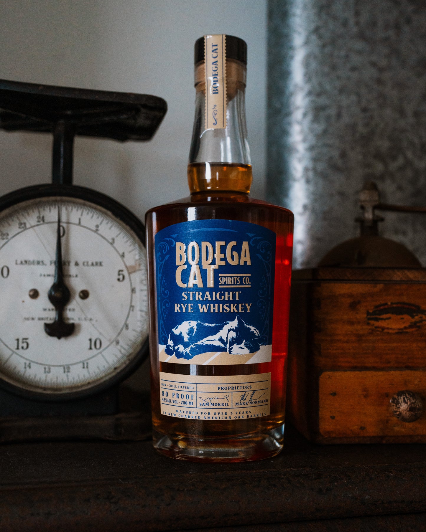 Bodega Cat Straight Rye Whiskey 750ML | 90pf 45% abv
