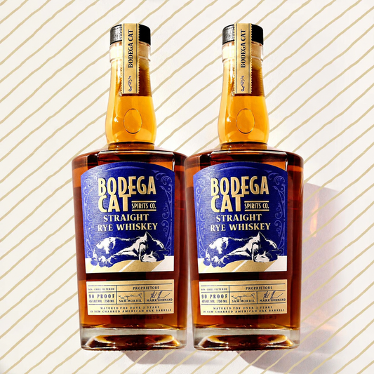 2 Pack Bodega Cat Straight Rye Whiskey 750ML | 90pf 45% abv