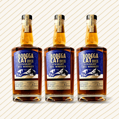3 Pack Bodega Cat Straight Rye Whiskey 750ML | 90pf 45% abv